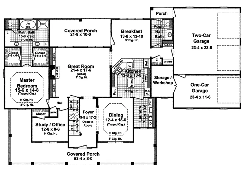 Country House Plan First Floor - Bledsoe Country Home 077D-0211 - Search House Plans and More