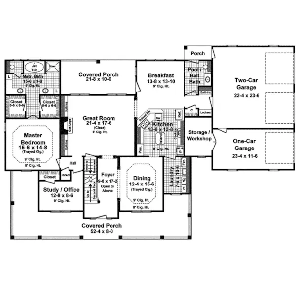 Traditional House Plan First Floor - Bledsoe Country Home 077D-0211 - Search House Plans and More