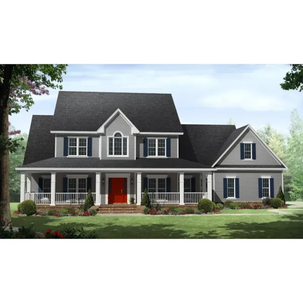 Traditional House Plan Front of Home - Bledsoe Country Home 077D-0211 - Search House Plans and More