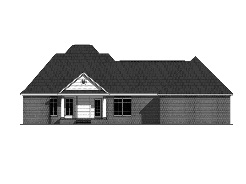 Traditional House Plan Rear Elevation - Perceval Country Ranch Home 077D-0212 - Shop House Plans and More