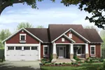 Ranch House Plan Front of Home - Kelly Leaf Craftsman Ranch Home 077D-0213 - Search House Plans and More