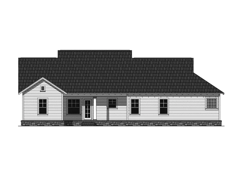 Cabin & Cottage House Plan Rear Elevation - Kelly Leaf Craftsman Ranch Home 077D-0213 - Search House Plans and More