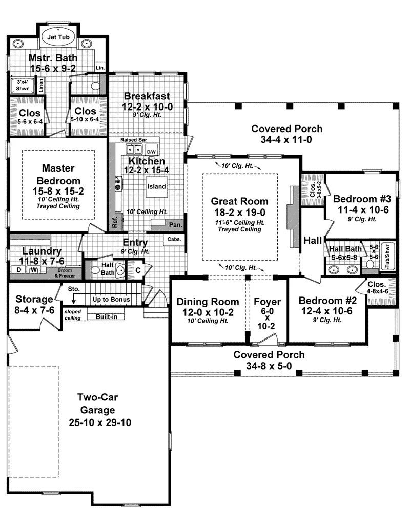 Country House Plan First Floor - Regent Park Southern Home 077D-0214 - Shop House Plans and More