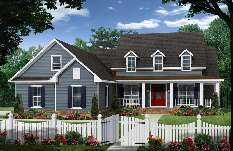 Cabin & Cottage House Plan Front of Home - Regent Park Southern Home 077D-0214 - Shop House Plans and More