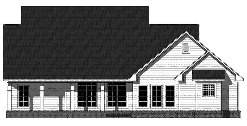 Country House Plan Rear Elevation - Regent Park Southern Home 077D-0214 - Shop House Plans and More