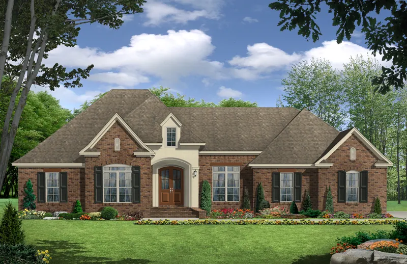 Country House Plan Front of Home - Sugarcrest Country French Home 077D-0215 - Shop House Plans and More