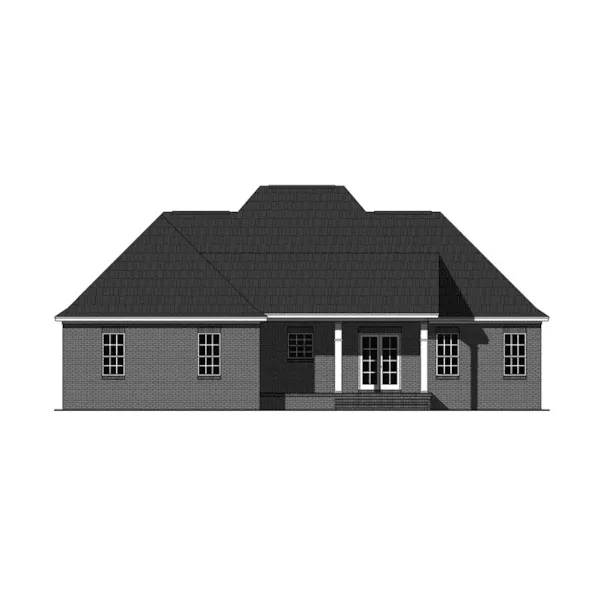 Country House Plan Rear Elevation - Glenmore Creole Acadian Home 077D-0217 - Search House Plans and More