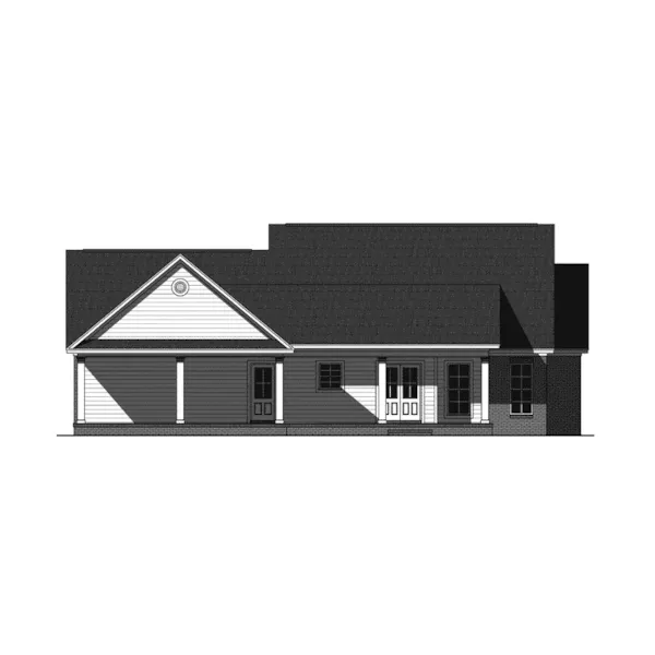 Traditional House Plan Rear Elevation - Shinnecock Run Rustic Home 077D-0218 - Shop House Plans and More