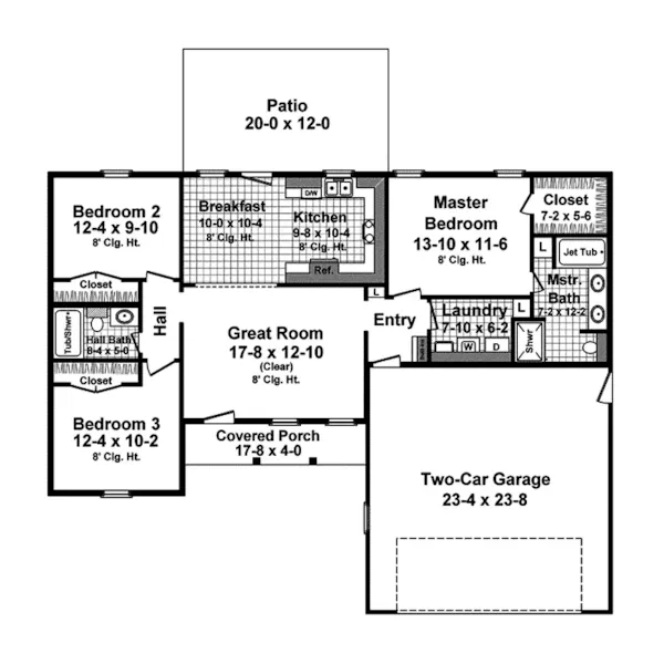 Traditional House Plan First Floor - Harcourt Hill Traditional Home 077D-0220 - Search House Plans and More