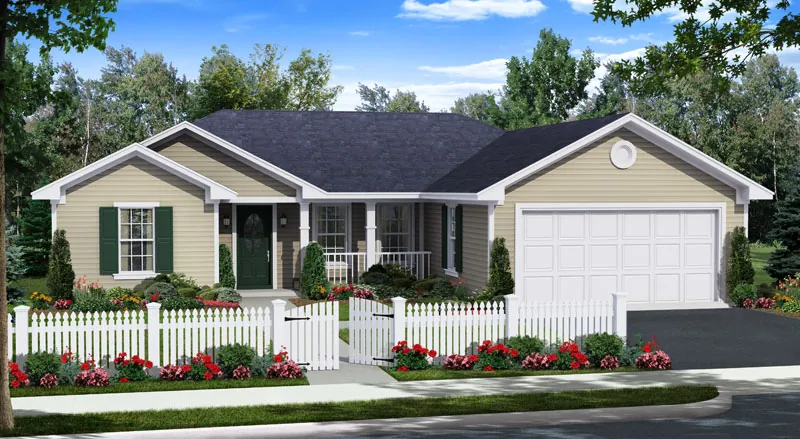 Traditional House Plan Front of Home - Harcourt Hill Traditional Home 077D-0220 - Search House Plans and More