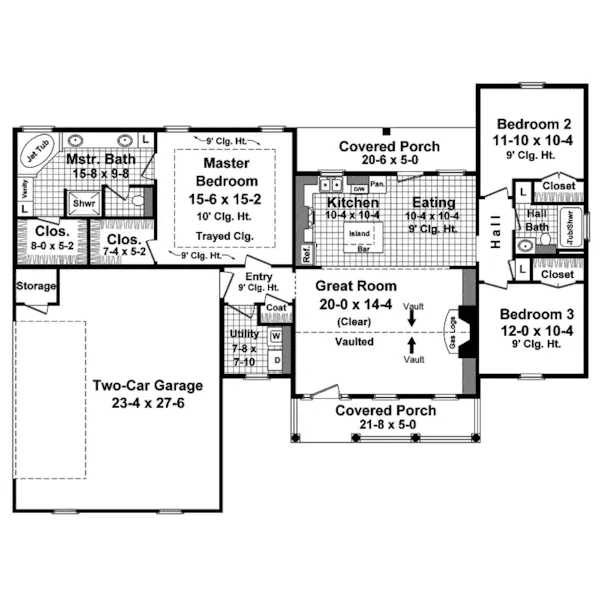 Country House Plan First Floor - Damerall Traditional Home 077D-0221 - Search House Plans and More