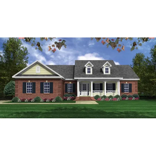 Country House Plan Front of Home - Damerall Traditional Home 077D-0221 - Search House Plans and More