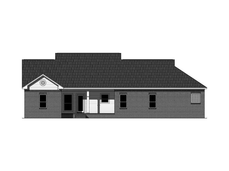 Country French House Plan Rear Elevation - Damerall Traditional Home 077D-0221 - Search House Plans and More
