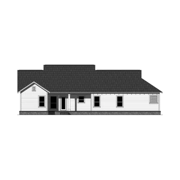 Ranch House Plan Rear Elevation - Silver Lake Craftsman Home 077D-0222 - Shop House Plans and More