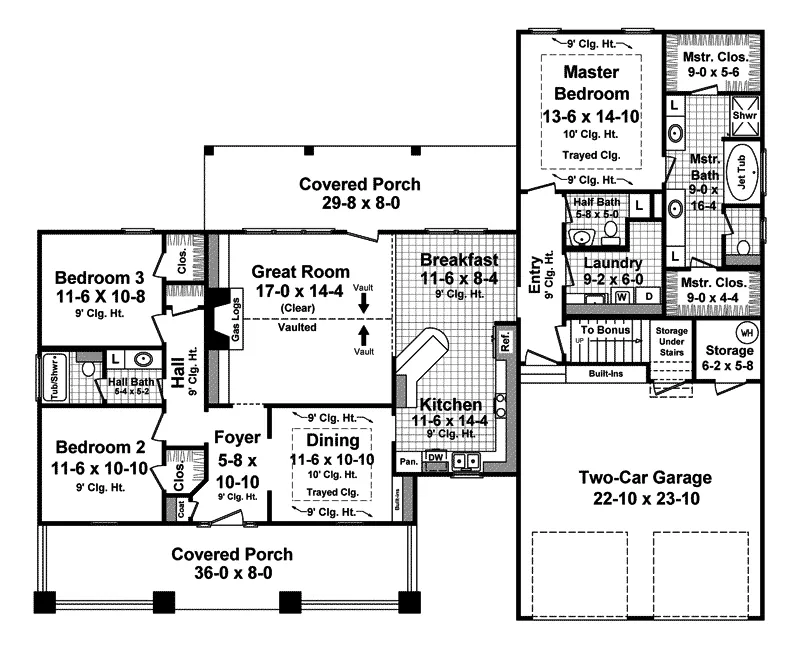 Country House Plan First Floor - Rosewood Ridge Craftsman Home 077D-0224 - Shop House Plans and More