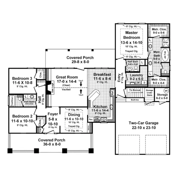 Craftsman House Plan First Floor - Rosewood Ridge Craftsman Home 077D-0224 - Shop House Plans and More