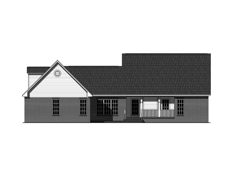 Craftsman House Plan Rear Elevation - Victoria Park Country Home 077D-0225 - Shop House Plans and More