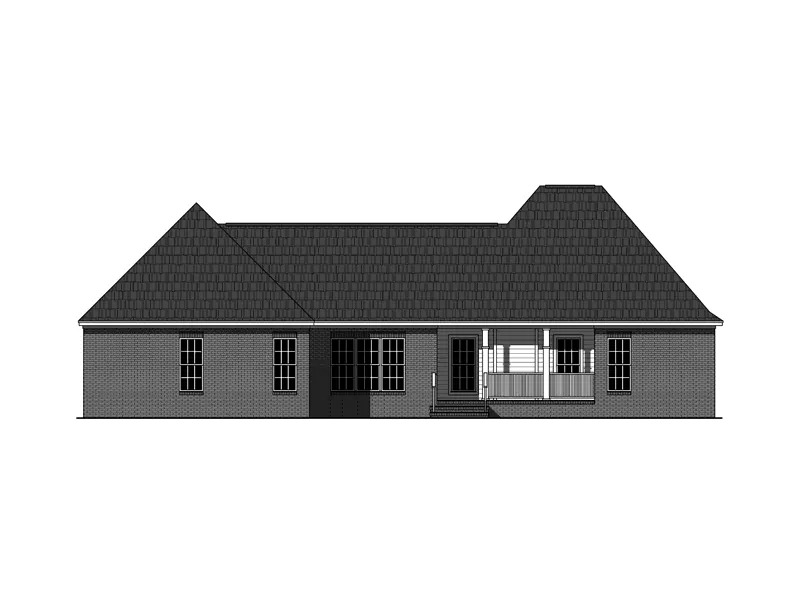 Country House Plan Rear Elevation - Clarissa Traditional Home 077D-0226 - Search House Plans and More