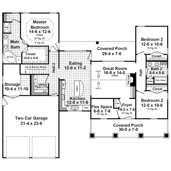 Craftsman House Plan First Floor - Bisbee Craftsman Home 077D-0236 - Search House Plans and More