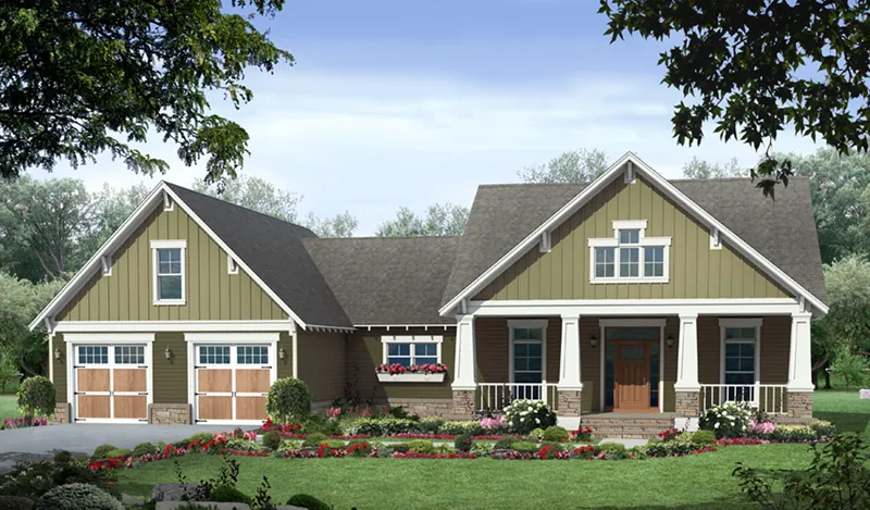 Country House Plan Front of Home - Bisbee Craftsman Home 077D-0236 - Search House Plans and More