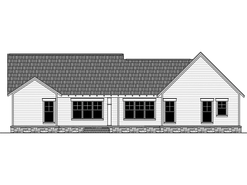 Country House Plan Rear Elevation - Bisbee Craftsman Home 077D-0236 - Search House Plans and More