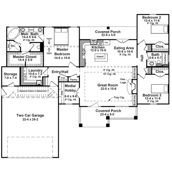 Country House Plan First Floor - Blackberry Craftsman Home 077D-0237 - Search House Plans and More