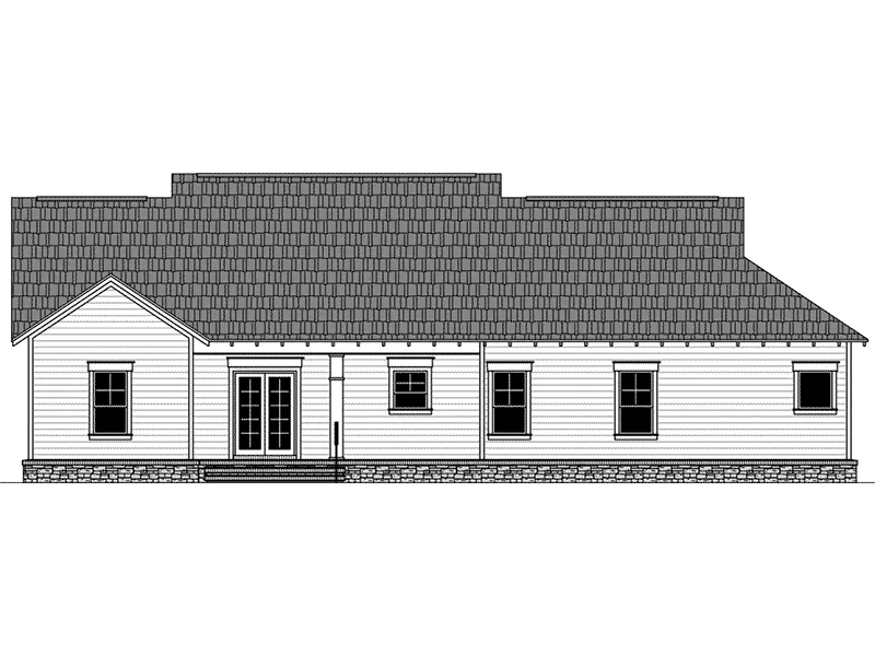 Craftsman House Plan Rear Elevation - Blackberry Craftsman Home 077D-0237 - Search House Plans and More