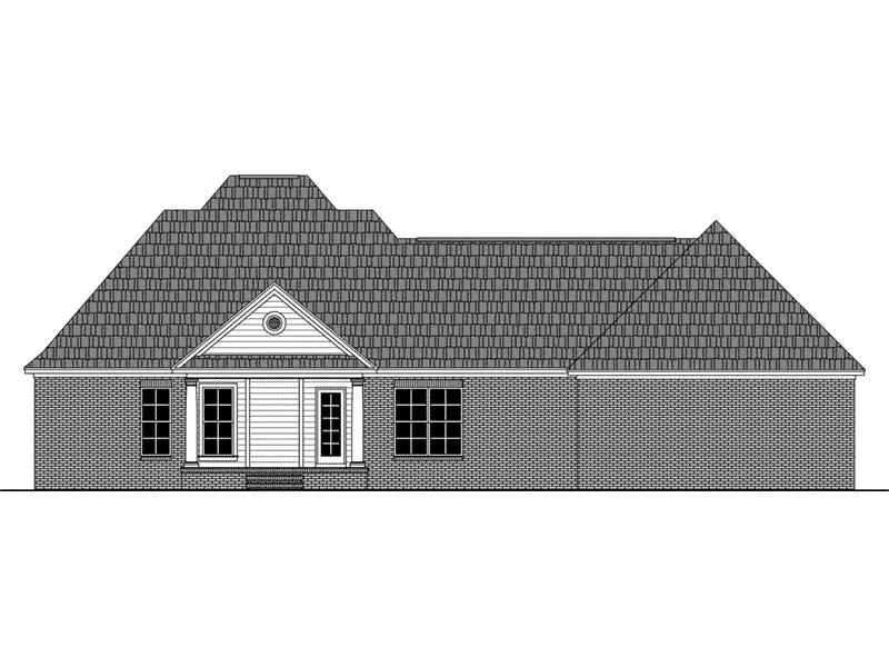 Country House Plan Rear Elevation - Calton Craftsman Ranch Home 077D-0238 - Search House Plans and More