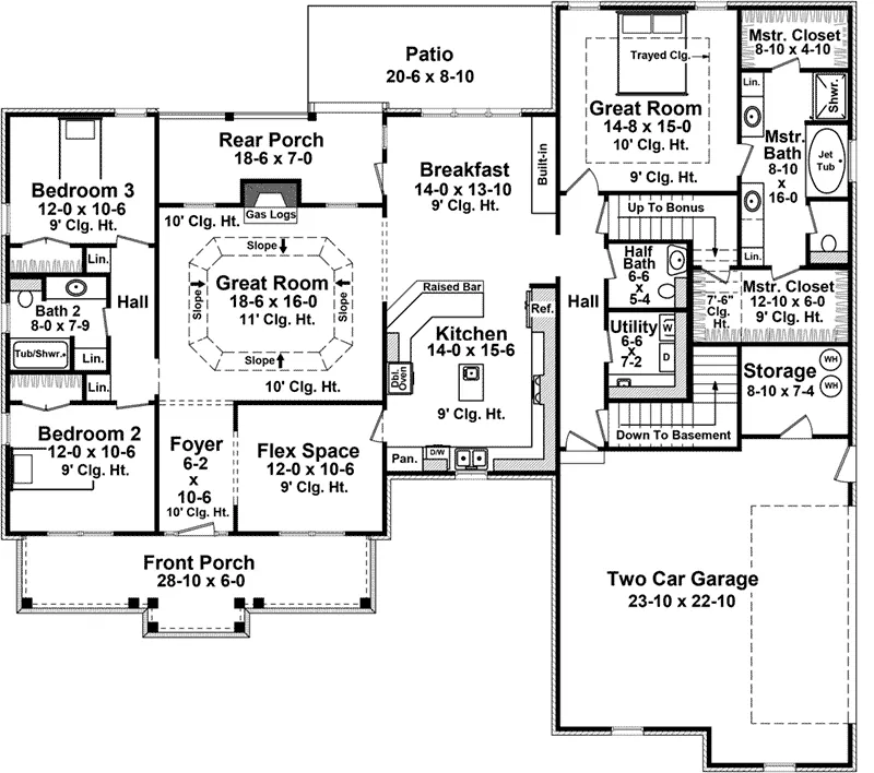Country House Plan First Floor - Carters Country Home 077D-0239 - Search House Plans and More