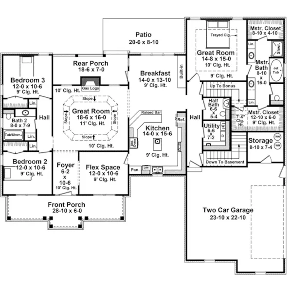 Country House Plan First Floor - Carters Country Home 077D-0239 - Search House Plans and More