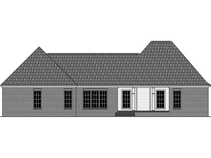 Traditional House Plan Rear Elevation - Carters Country Home 077D-0239 - Search House Plans and More