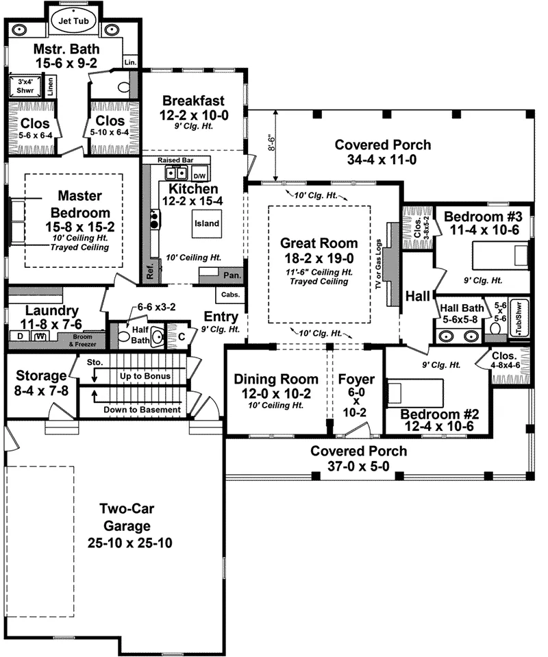 Country House Plan First Floor - Darley Country Home 077D-0240 - Search House Plans and More