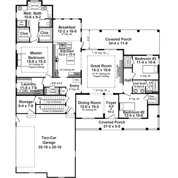 Farmhouse Plan First Floor - Darley Country Home 077D-0240 - Search House Plans and More