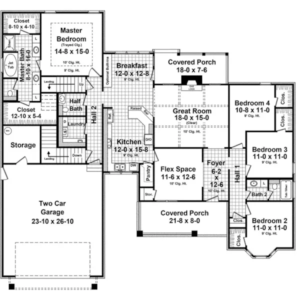 Craftsman House Plan First Floor - Adele Rustic Country Home 077D-0241 - Search House Plans and More