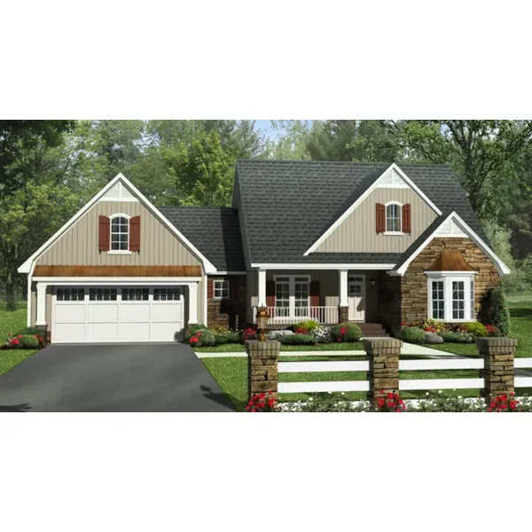 Craftsman House Plan Front of Home - Adele Rustic Country Home 077D-0241 - Search House Plans and More