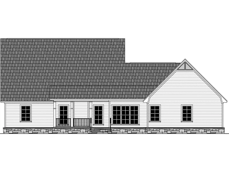 Craftsman House Plan Rear Elevation - Adele Rustic Country Home 077D-0241 - Search House Plans and More