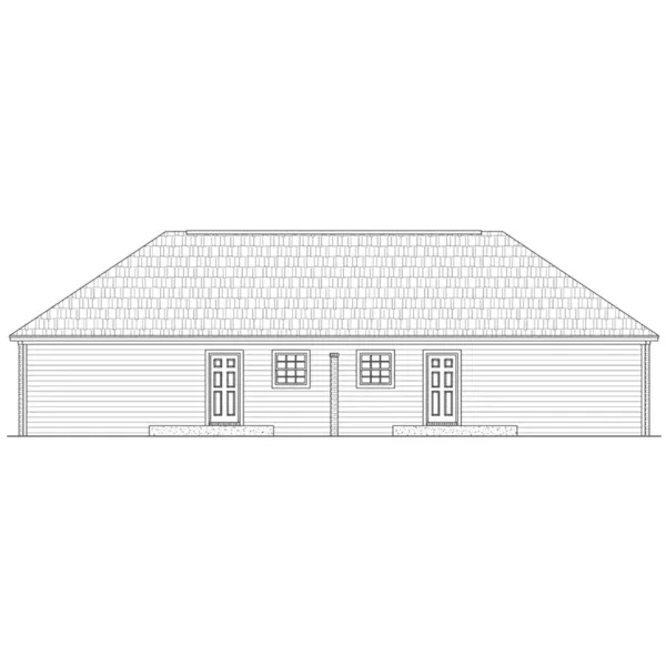 Traditional House Plan Rear Elevation - Clover Ranch Duplex 077D-0242 - Search House Plans and More