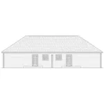 Traditional House Plan Rear Elevation - Clover Ranch Duplex 077D-0242 - Search House Plans and More