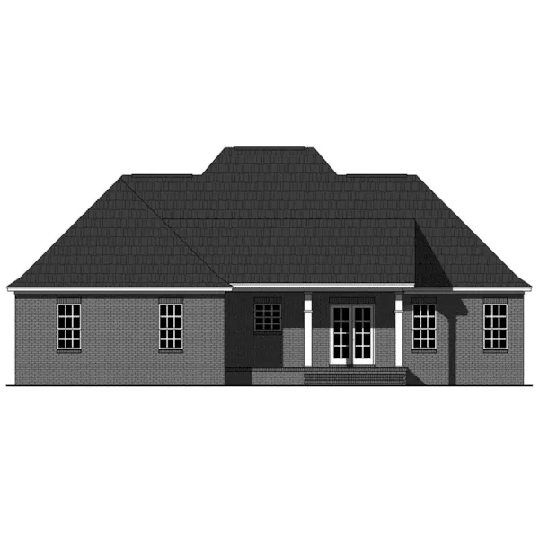 European House Plan Rear Elevation - Gracey Acadian Home 077D-0243 - Search House Plans and More