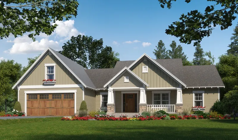 Country House Plan Front of Home - Grove Country Craftsman Home 077D-0245 - Search House Plans and More