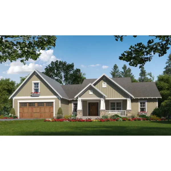 Craftsman House Plan Front of Home - Grove Country Craftsman Home 077D-0245 - Search House Plans and More