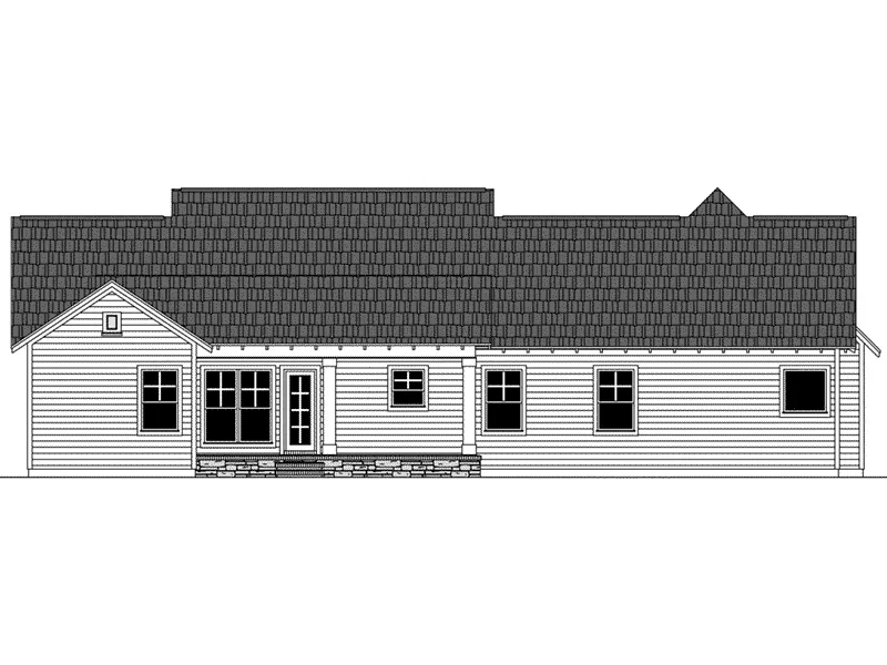 Country House Plan Rear Elevation - Grove Country Craftsman Home 077D-0245 - Search House Plans and More