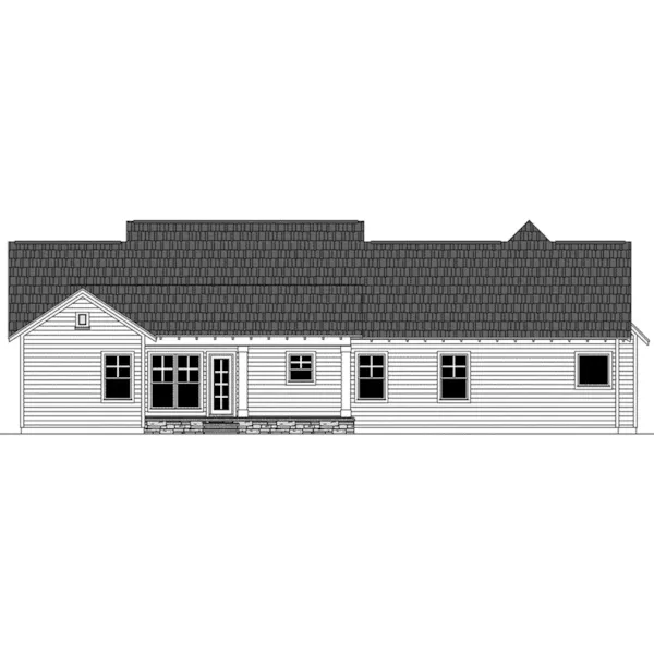 Craftsman House Plan Rear Elevation - Grove Country Craftsman Home 077D-0245 - Search House Plans and More