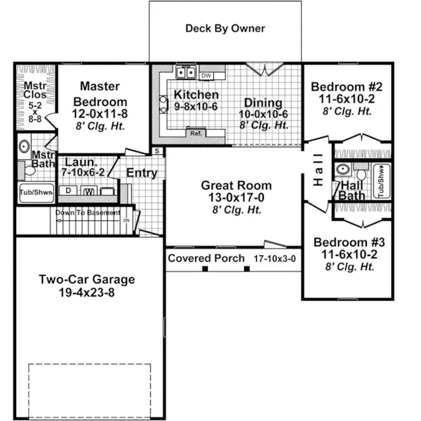 Ranch House Plan First Floor - Gunter Trail Ranch Home 077D-0246 - Search House Plans and More