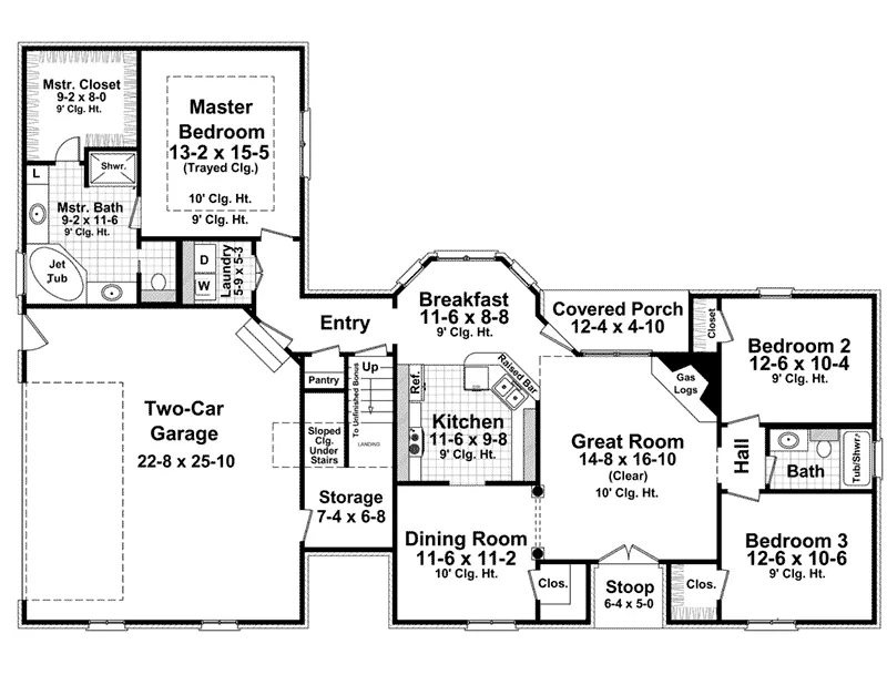 Country House Plan First Floor - Oak Brook Country French Home 077D-0247 - Shop House Plans and More