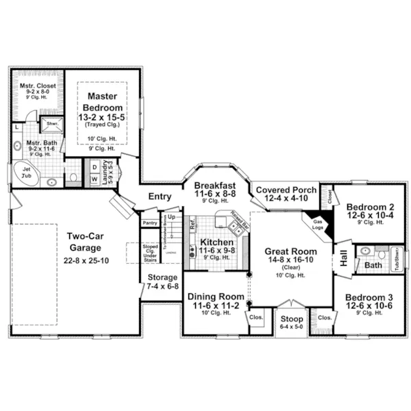 European House Plan First Floor - Oak Brook Country French Home 077D-0247 - Shop House Plans and More