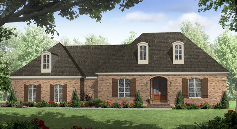 Country House Plan Front of Home - Oak Brook Country French Home 077D-0247 - Shop House Plans and More