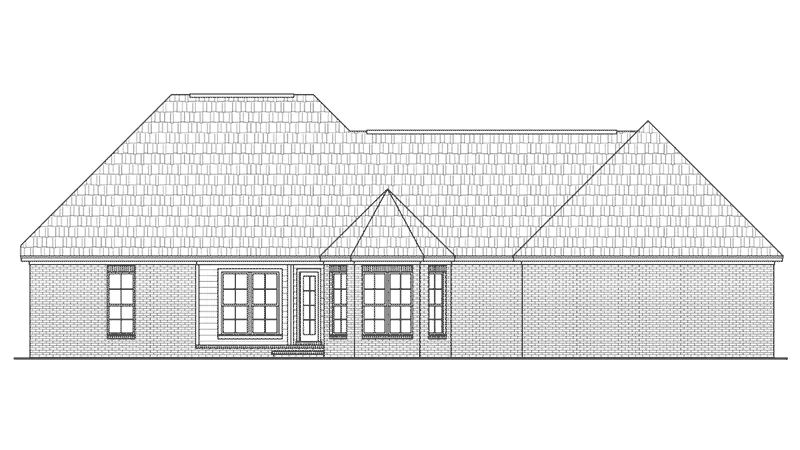 Ranch House Plan Rear Elevation - Oak Brook Country French Home 077D-0247 - Shop House Plans and More