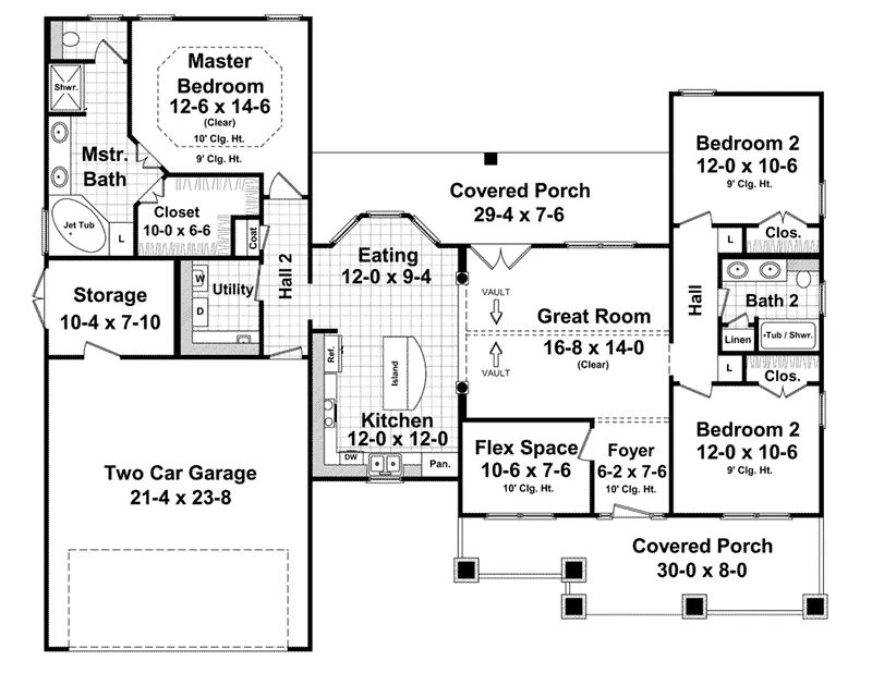 Cabin & Cottage House Plan First Floor - Westwood Lane Cottage Home 077D-0248 - Shop House Plans and More