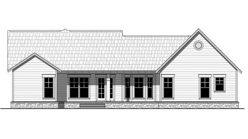 Craftsman House Plan Rear Elevation - Westwood Lane Cottage Home 077D-0248 - Shop House Plans and More